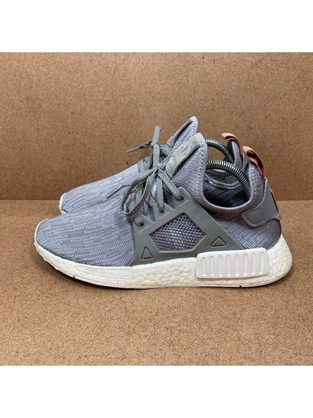 Adidas Womens NMD XR1 Primeknit Glitch Gray Sneakers Size 9 Boost Sole Mesh